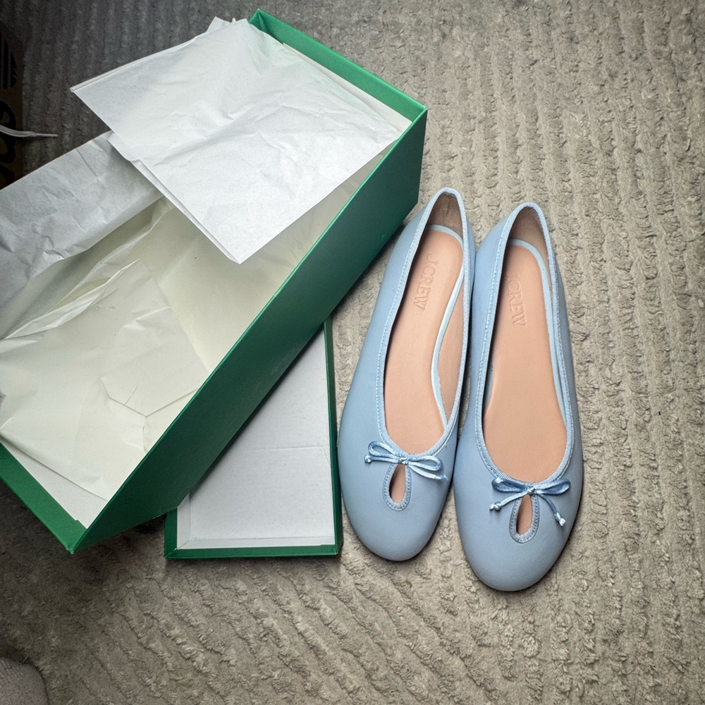 NWT J. Crew “City Blue” Ballet Flats with Andi Keyhole detail - Picture 8 of 12